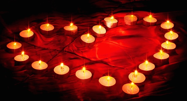 coeur bougie lumiere